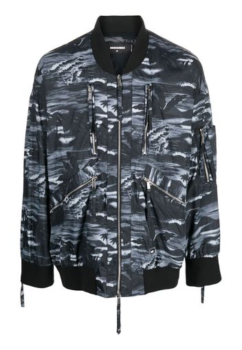 Dsquared2 graphic-print bomber jacket - Blue