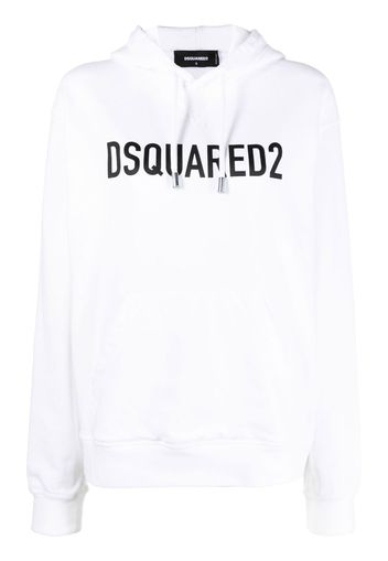 Dsquared2 logo-print cotton hoodie - White