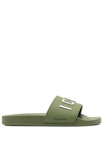 Dsquared2 Icon-embossed pool slides - Green