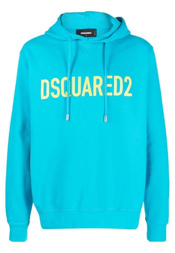 Dsquared2 logo-print cotton hoodie - Blue