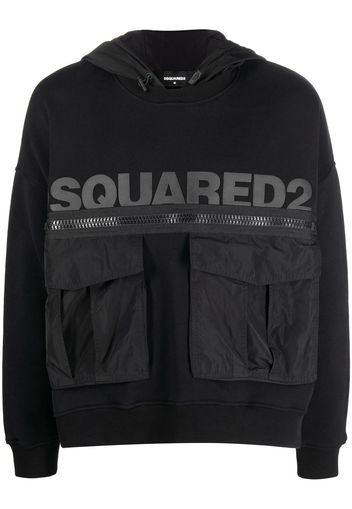 Dsquared2 logo-print cargo hoodie - Black