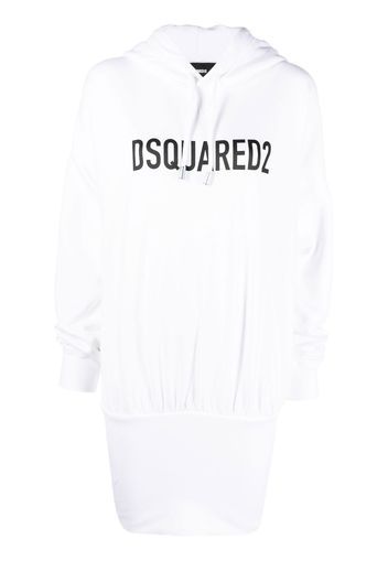 Dsquared2 logo-print hoodie dress - White