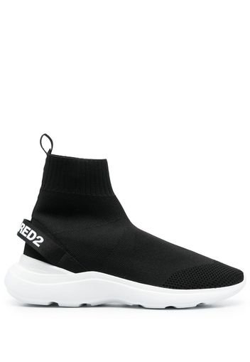 Dsquared2 sock-style logo-print sneakers - Black