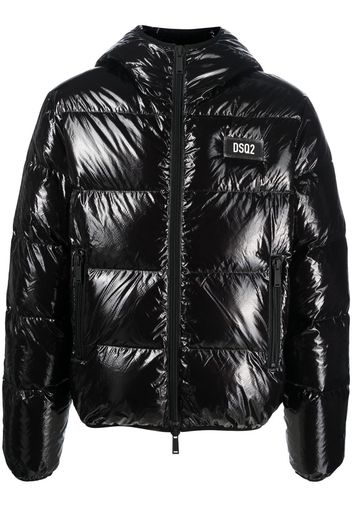 Dsquared2 logo patch puffer jacket - Black