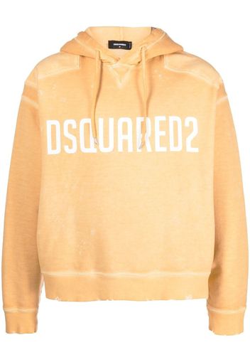 Dsquared2 logo-print drawstring hoodie - Yellow