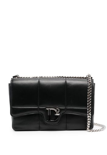 Dsquared2 logo-plaque quilted shoulder bag - Black