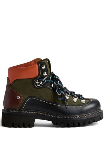 Dsquared2 panelled leather hiking boots - Black