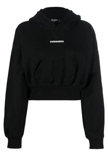 Dsquared2 logo-print attached-cap hoodie - Black