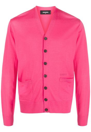 Dsquared2 V-neck fine-knit cardigan - Pink