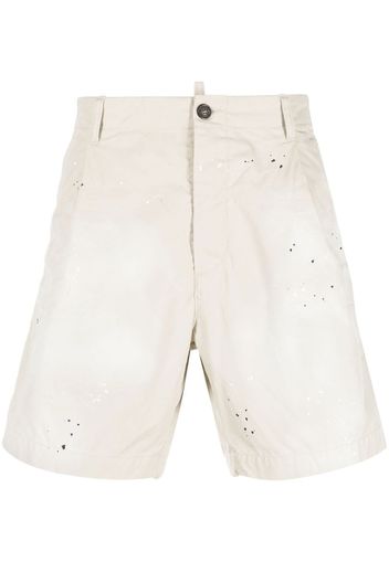 Dsquared2 paint-splatter tailored shorts - Neutrals