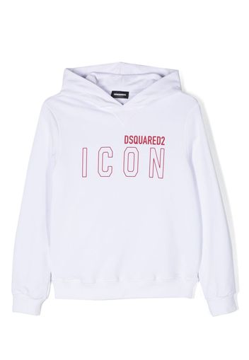 Dsquared2 Kids Icon logo-print detail hoodie - White