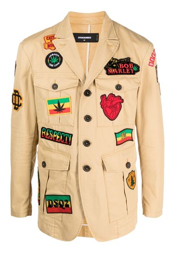 Dsquared2 logo-patch jacket - Neutrals