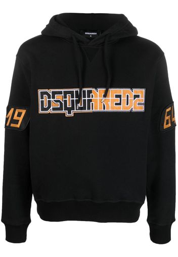 Dsquared2 logo-print drawstring hoodie - Black