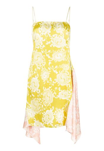 Dsquared2 floral-print draped dress - 001S YELLOW