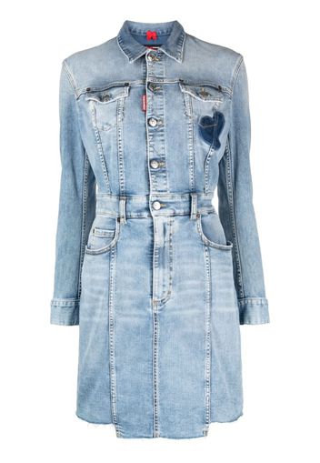 Dsquared2 button-up denim shirt dress - Blue