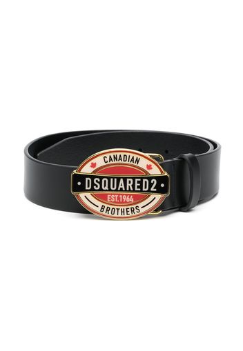 Dsquared2 Kids logo-buckle leather belt - Black