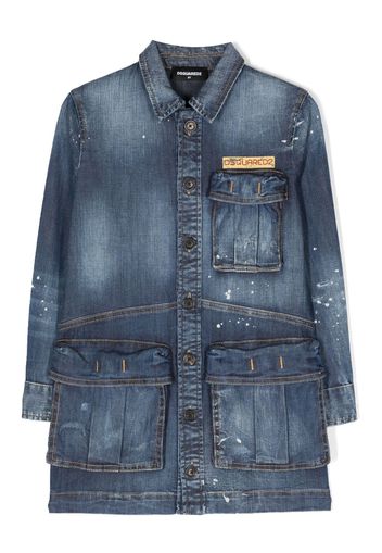 Dsquared2 Kids long-sleeve denim dress - Blue