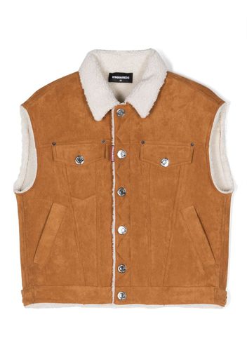 Dsquared2 Kids faux-suede shearling waistcoat - Brown