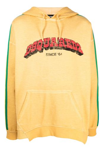 Dsquared2 logo-print cotton hoodie - Yellow