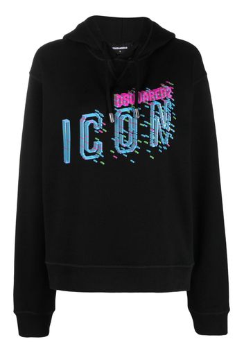 Dsquared2 logo-print drawstring cotton hoodie - Black