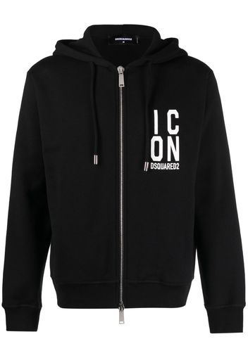 Dsquared2 logo-print zipped hoodie - Black