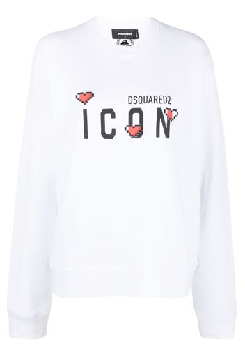Dsquared2 Icon-print cotton sweatshirt - White