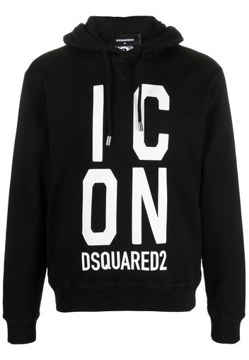 Dsquared2 Icon-print cotton hoodie - Black