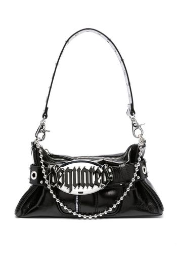 Dsquared2 Gothic logo-plaque leather shoulder bag - Black