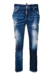 Dsquared2 ripped skinny crop jeans - Blue