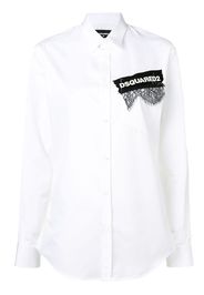 Dsquared2 printed lace appliqué shirt - White
