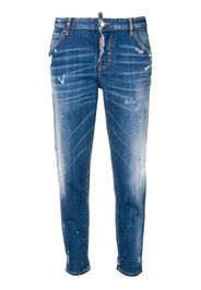 distressed cropped jeans
