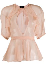 geometric cut-out blouse