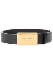 engraved logo buckle belt