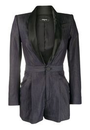 satin lapel denim playsuit