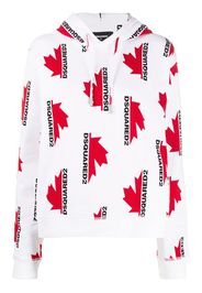 loose-fit logo-print hoodie