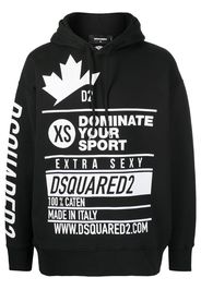 multi-logo print hoodie