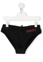 Dsquared2 Kids TEEN Icon-print swim trunks - Black
