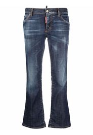 Dsquared2 bleach-effect distressed kick-flare cropped jeans - Blue