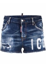 Dsquared2 faded distressed denim shorts - Blue