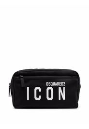 Dsquared2 logo-print zipped wash bag - Black