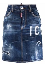 Dsquared2 logo-print denim skirt - Blue