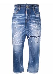 Dsquared2 paint-splatter cropped jeans - Blue