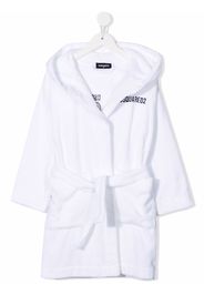 Dsquared2 Kids embroidered-Icon cotton robe - DQ100 BIANCO