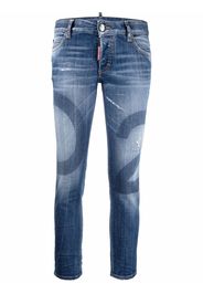 Dsquared2 cropped logo-wash jeans - Blue