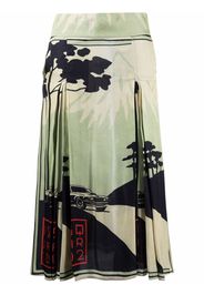 Dsquared2 graphic-print box-pleat skirt - Green