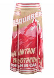 Dsquared2 logo box-pleat skirt - Pink