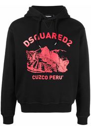 Dsquared2 logo print hoodie - Black