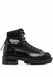 Dsquared2 logo-print panelled boots - Black