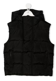 Dsquared2 Kids rear-logo hooded puffer vest - Black