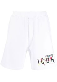Dsquared2 Icon cotton track shorts - White